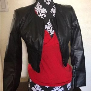 Bebe faux leather crop Moto jacket